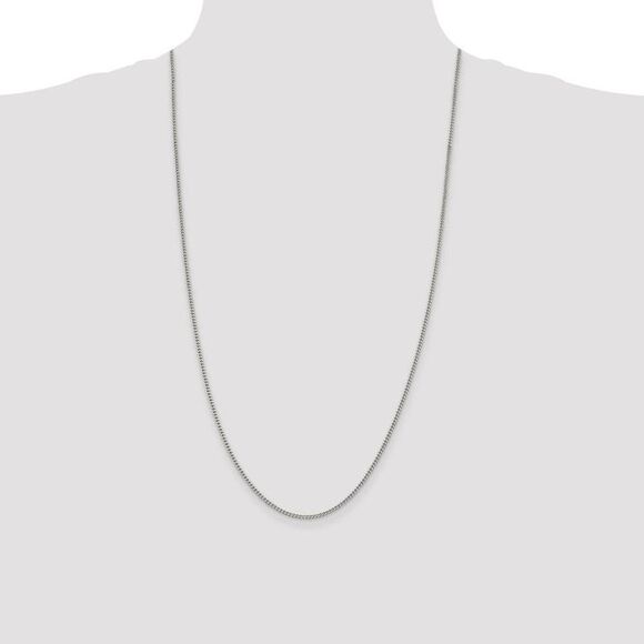 2mm Sterling Silver, Solid Curb Chain Necklace, 28 Inch - Picture 2 of 8